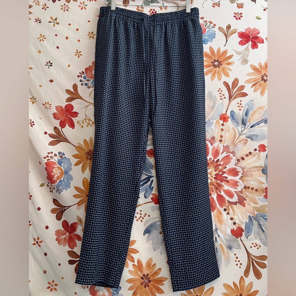 Talbots M Oprah Magazine Maximal Ornate Straight Spring Workwear Pants Blue City